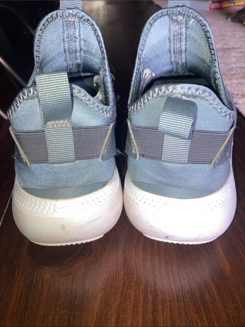 Nike Kids Slip-On Sneakers in Light Blue Gray - Picture 3 of 7